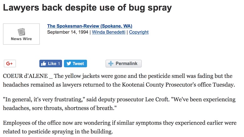 Lawyers back despite use of bug spray